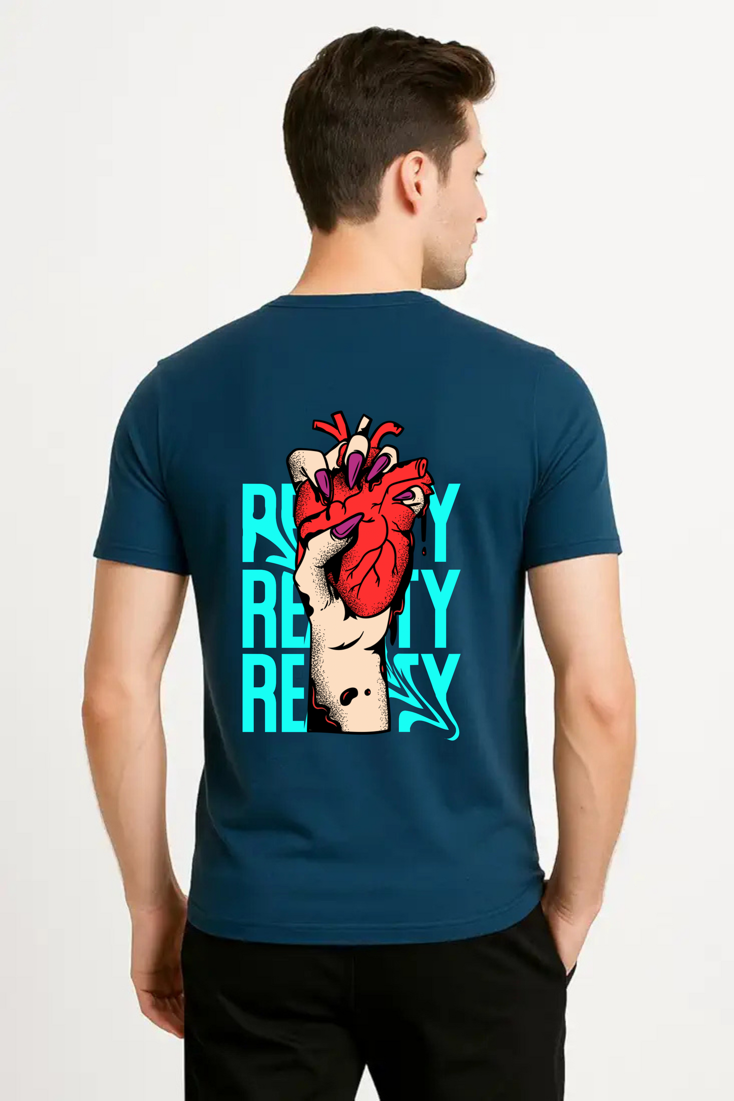 Unisex Heart In Hand Design Classic Crew T-Shirt