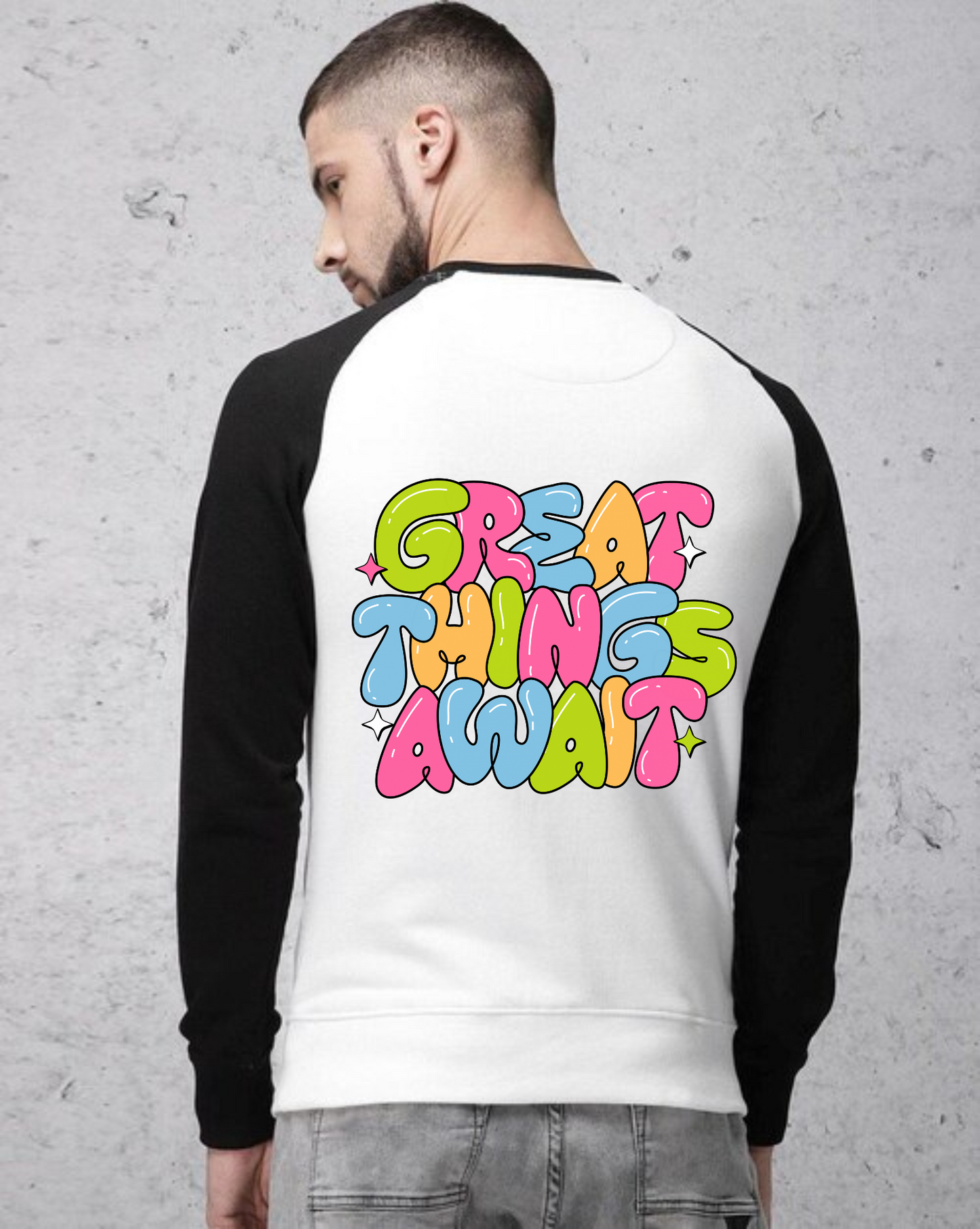 Great Things Await Design Unisex Raglan T-Shirt