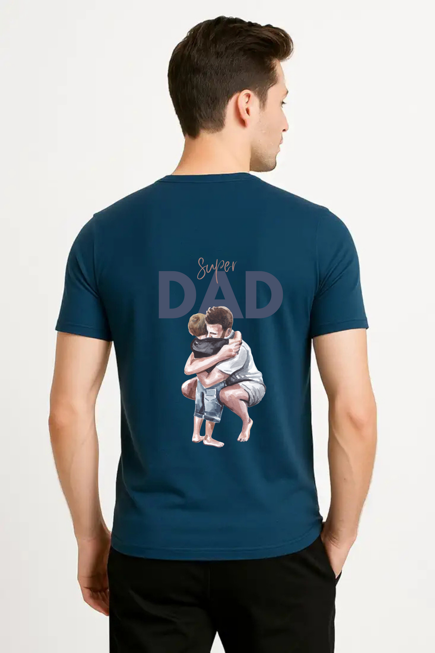 Unisex Super Dad Design Classic Crew T-Shirt