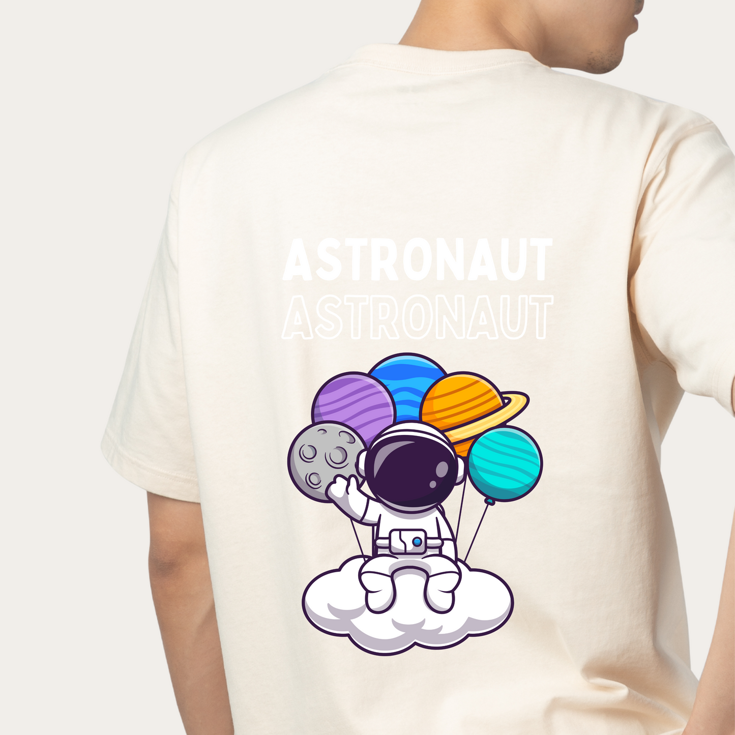 Astronaut Cartoon Design Unisex Oversized Classic T-Shirt