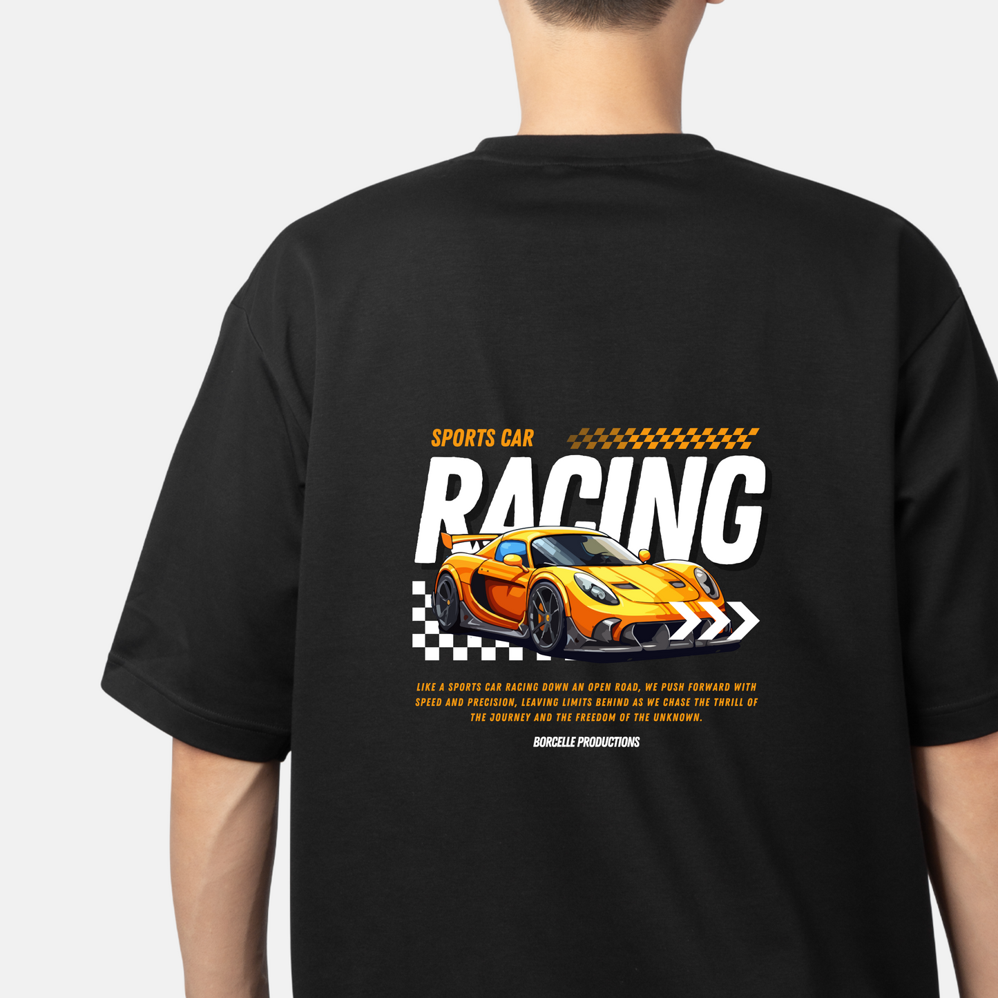 Unisex Oversized Racing Car Design Classic T-Shirt