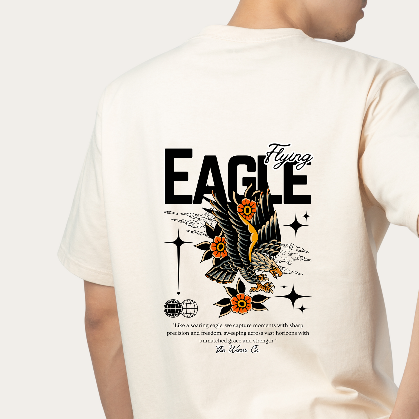 Unisex Oversized Eagle Design Classic T-Shirt