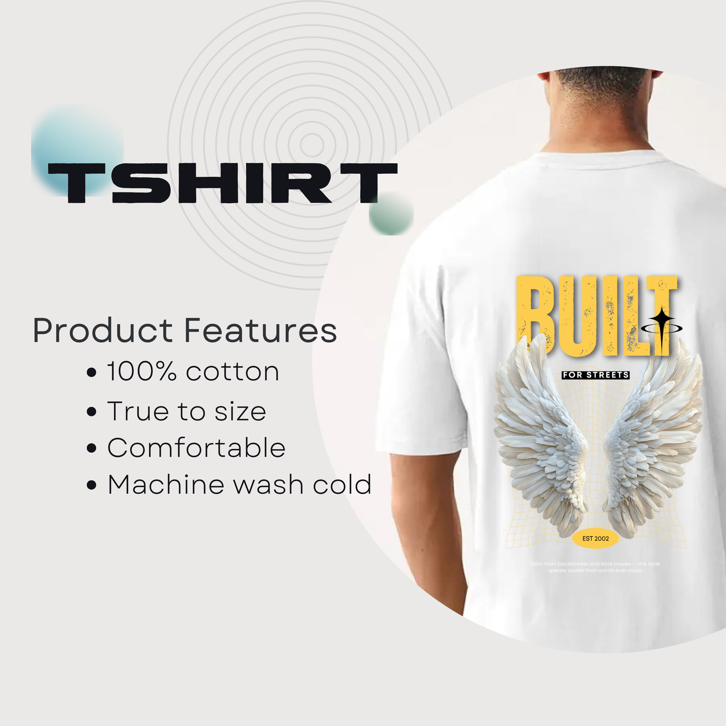 Built Beautiful Feathers Design Unisex Oversized Classic T-Shirt