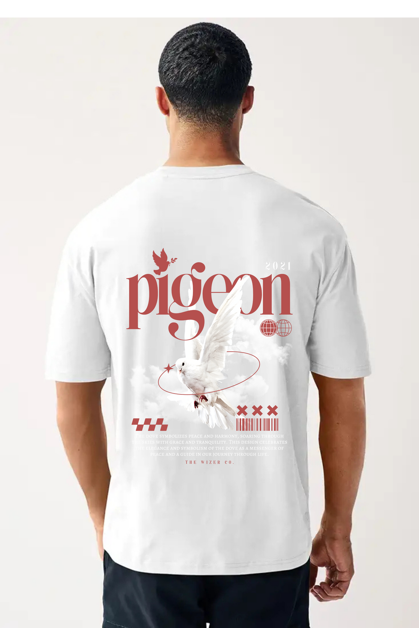 Beautiful White Pigeon Design Unisex Oversized Classic T-Shirt