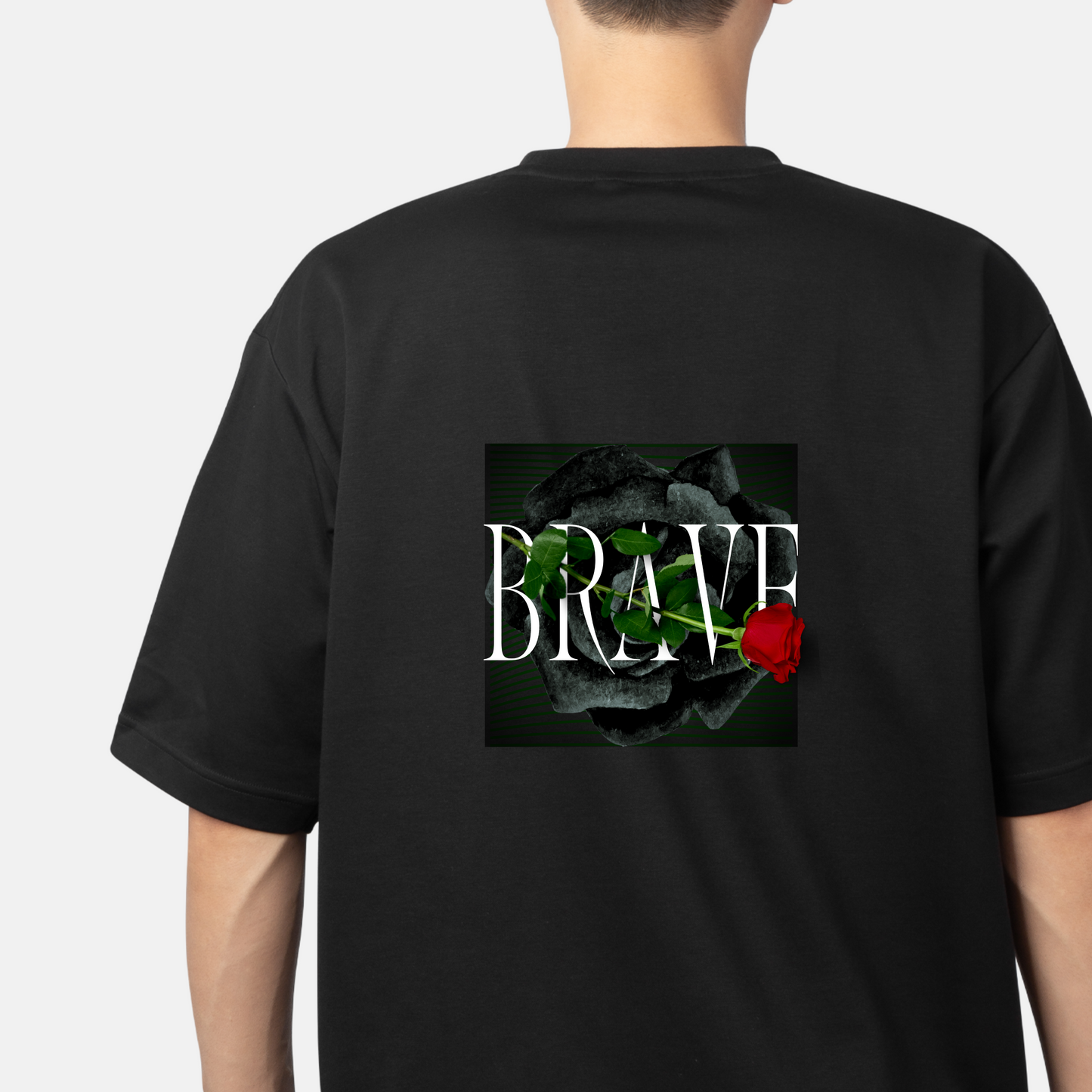 Brave Red Rose Design Unisex Classic Crew T-Shirt