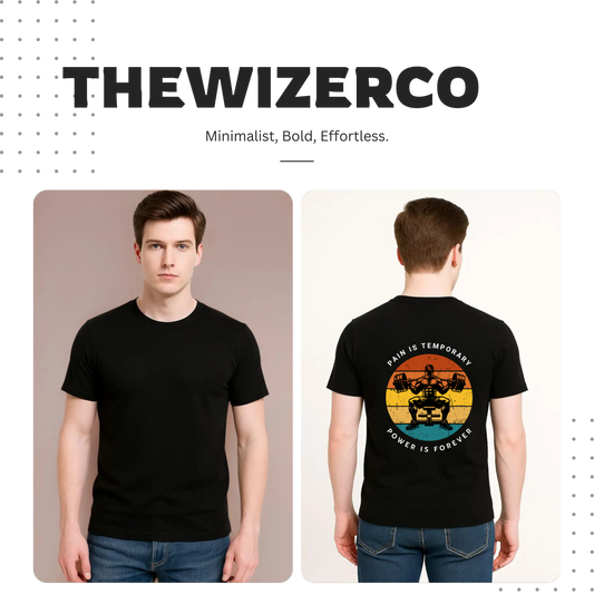 Unisex Pain And Power Motivational Design Classic Crew T-Shirt