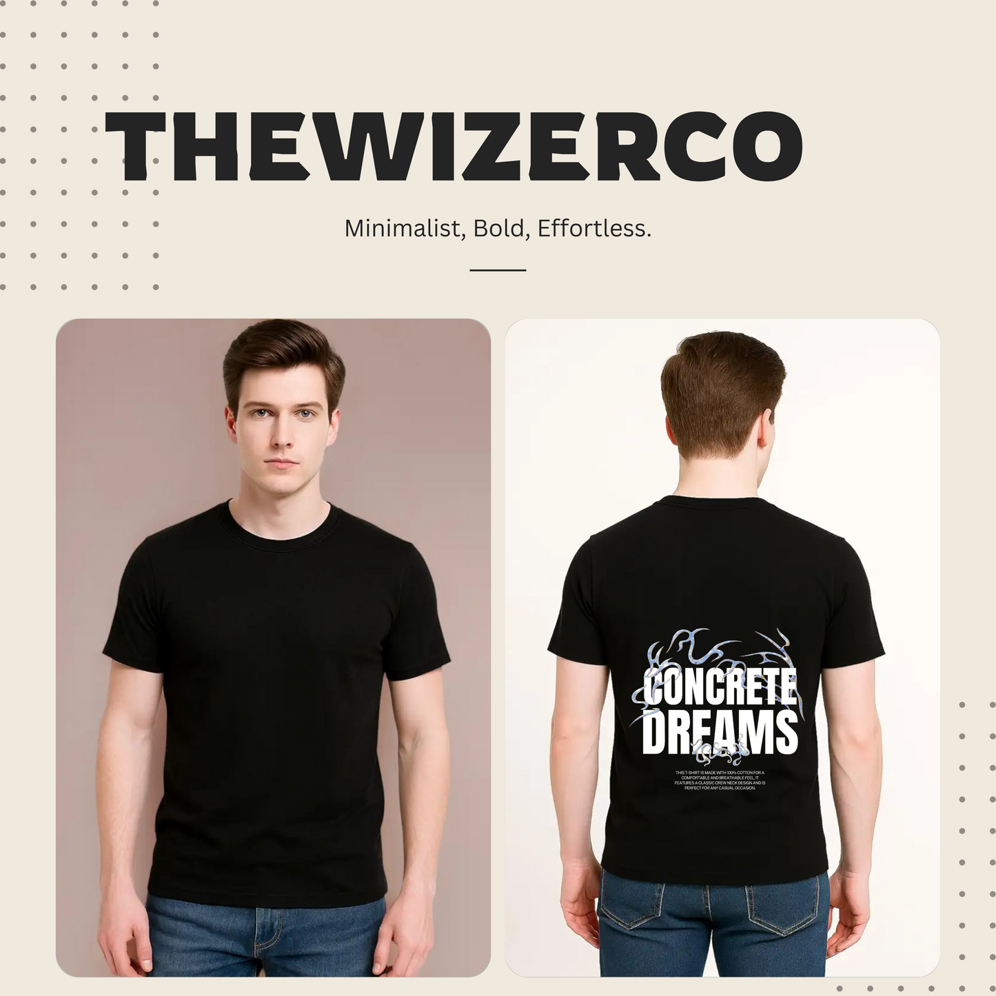 Unisex Classic Concrete Dreams Design Crew T-Shirt