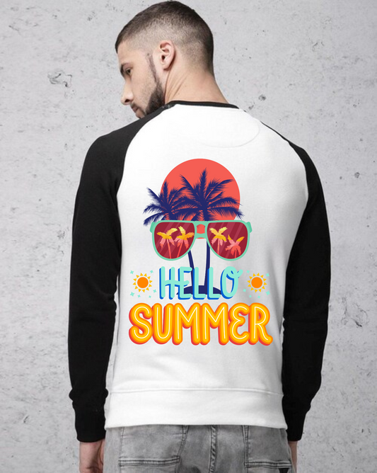Hello Summer Design Unisex Raglan T-Shirt