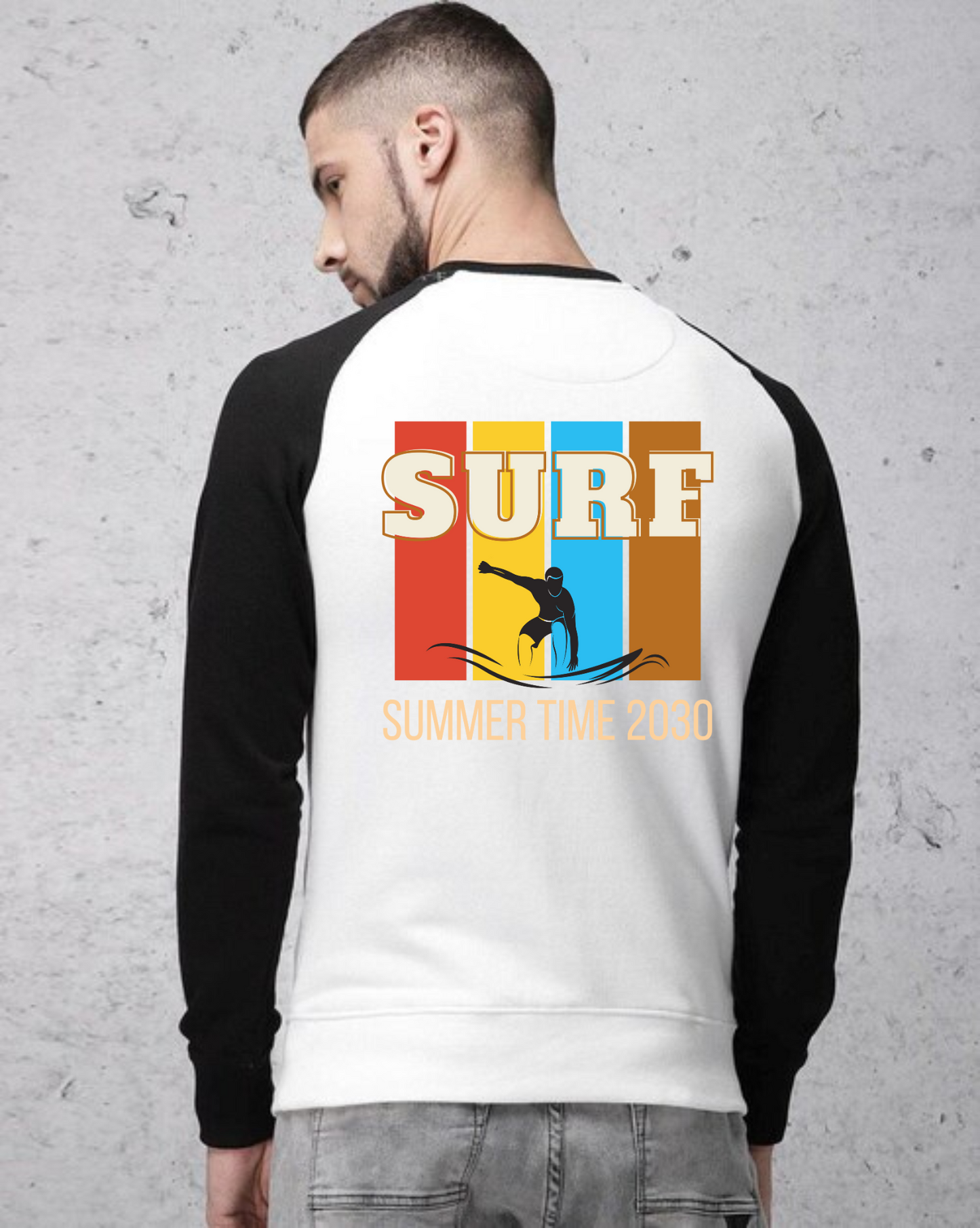 Surf Colourful Design Unisex Raglan T-Shirt