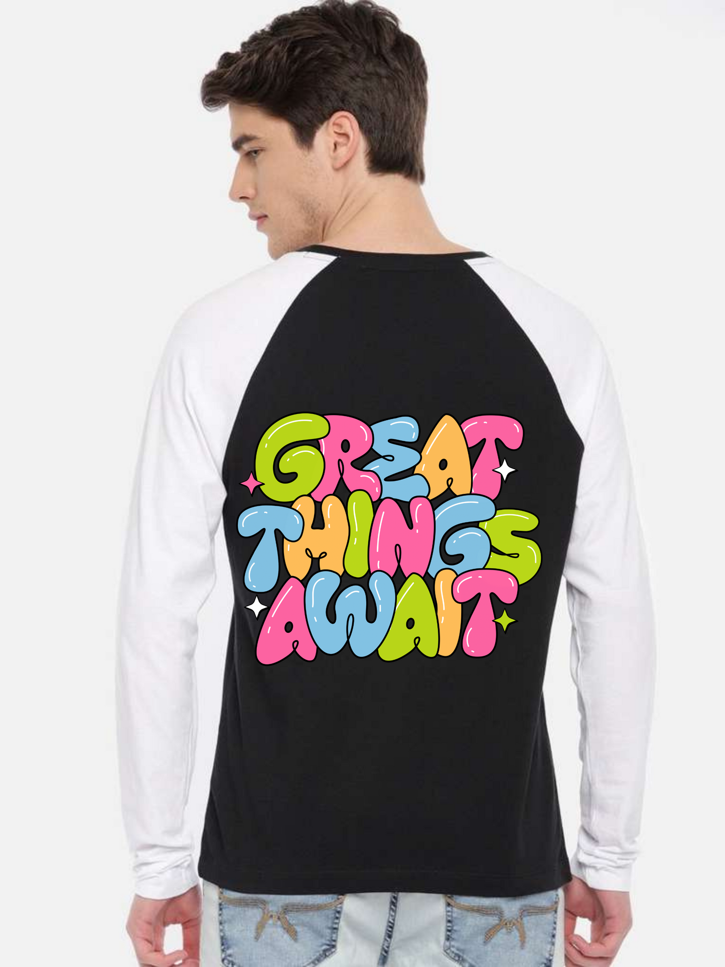 Great Things Await Design Unisex Raglan T-Shirt