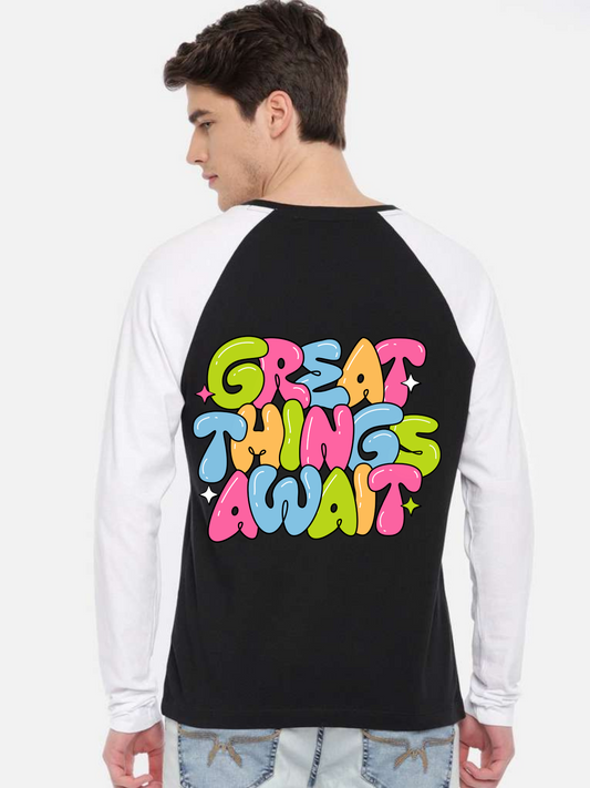 Great Things Await Design Unisex Raglan T-Shirt