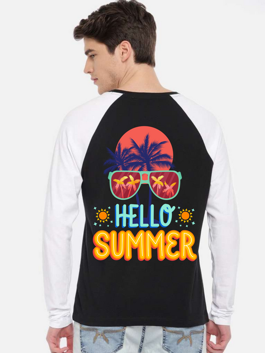 Hello Summer Design Unisex Raglan T-Shirt