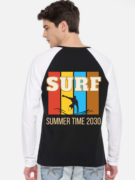 Surf Colourful Design Unisex Raglan T-Shirt