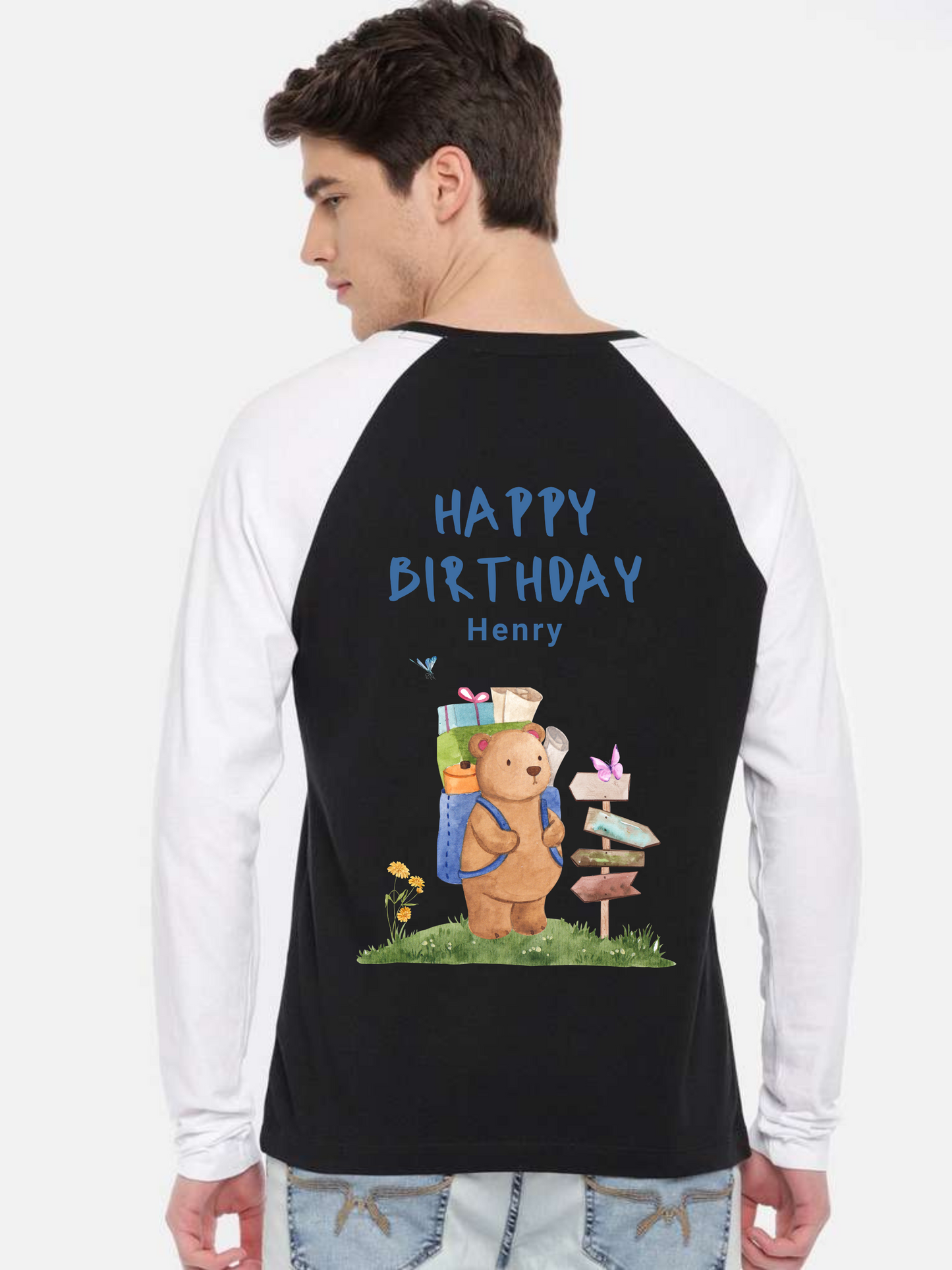 Happy Birthday Henry Design Unisex Raglan T-Shirt