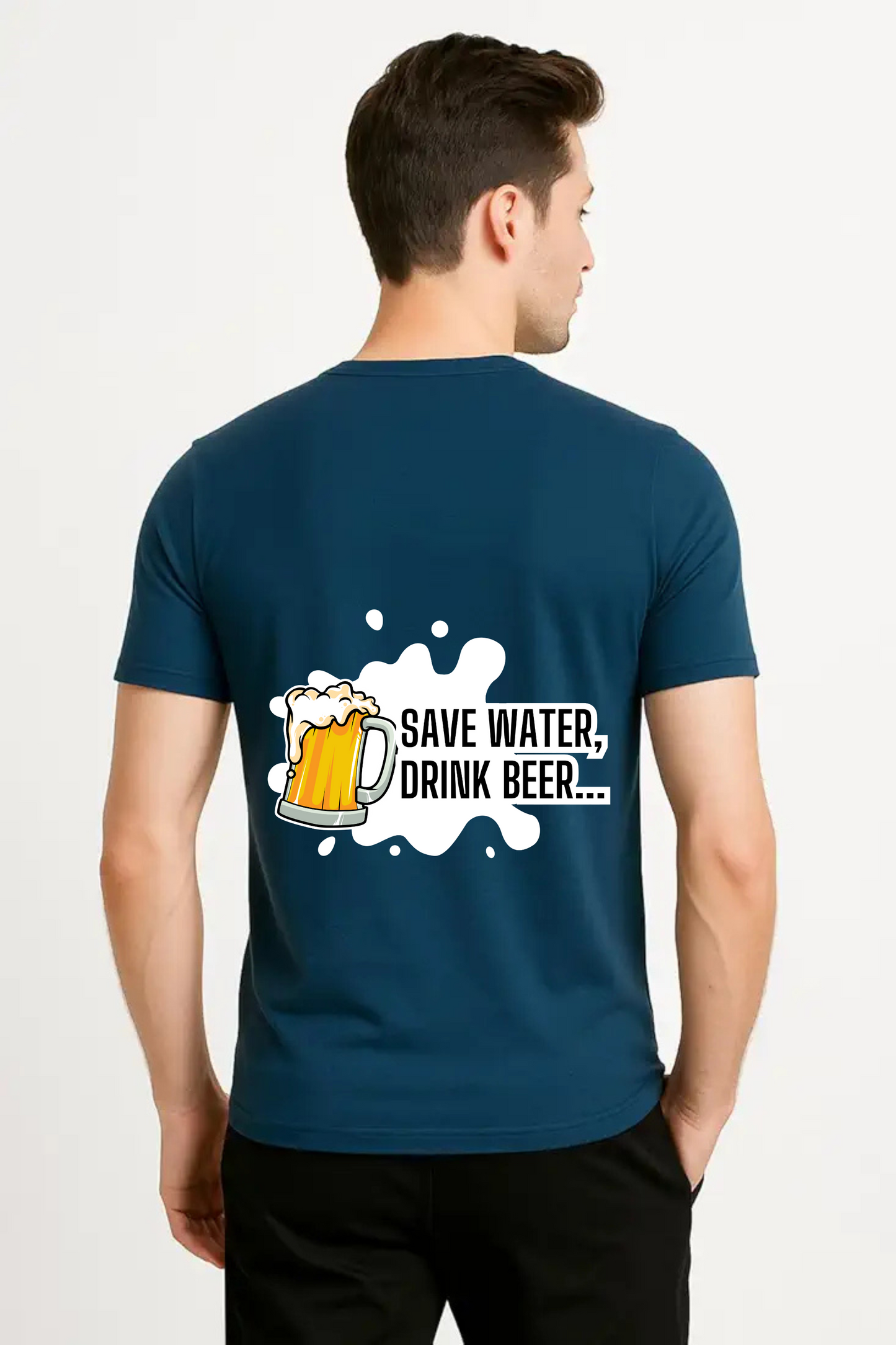Unisex Drink Beer Funny Design Classic Crew T-Shirt