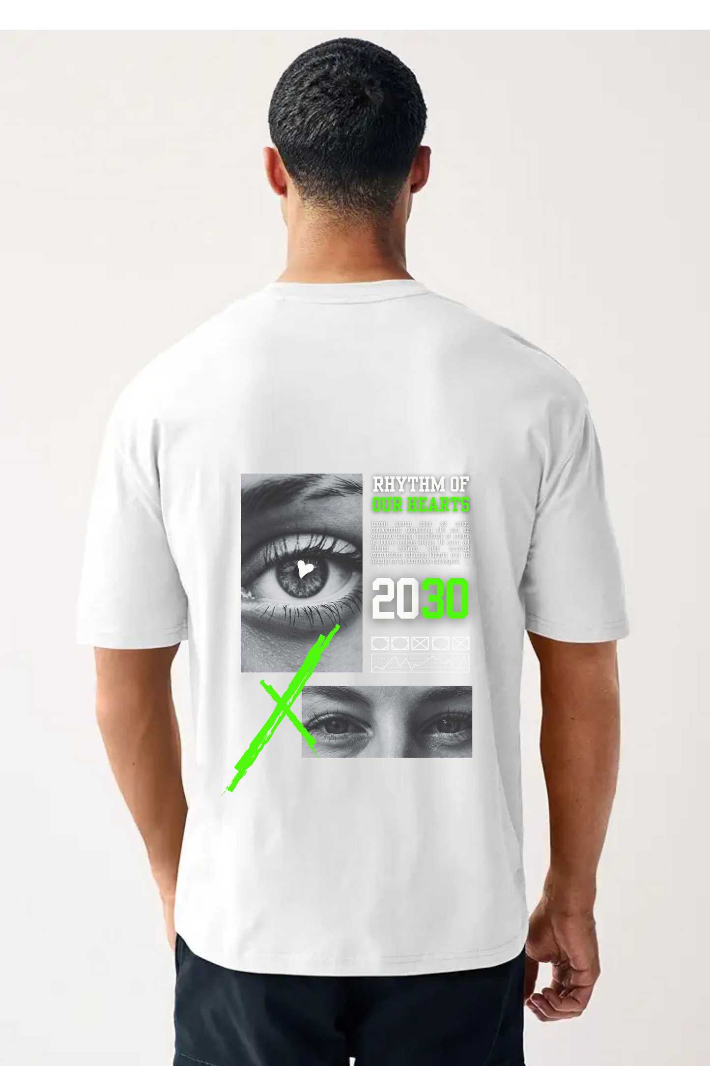 Rhythm Of Our Heart Design Unisex Oversized Classic T-Shirt