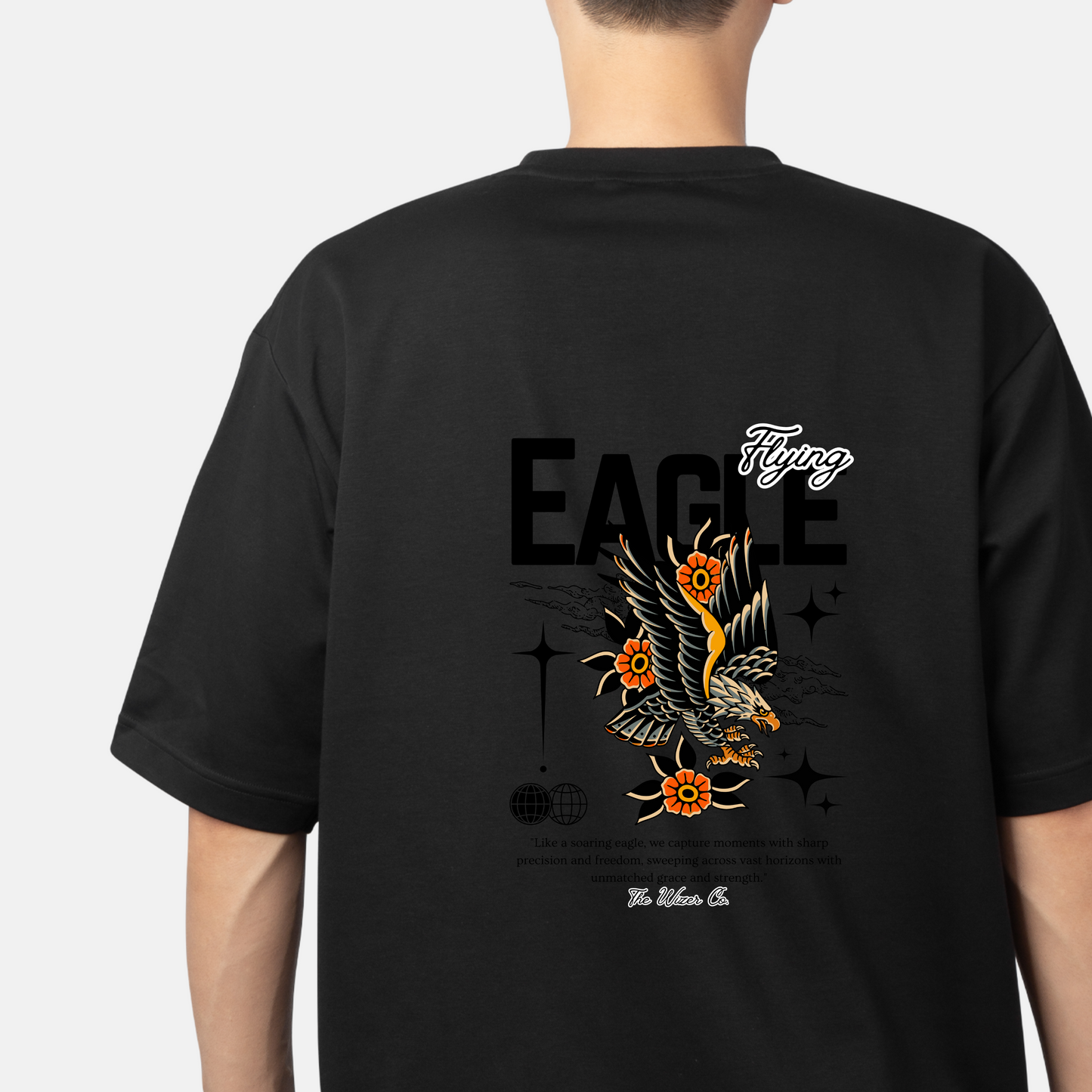 Unisex Oversized Eagle Design Classic T-Shirt