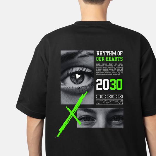 Rhythm Of Our Heart Design Unisex Oversized Classic T-Shirt