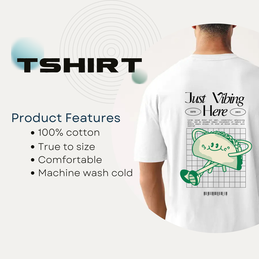 Just Vibing Here Unisex Oversized Classic T-Shirt