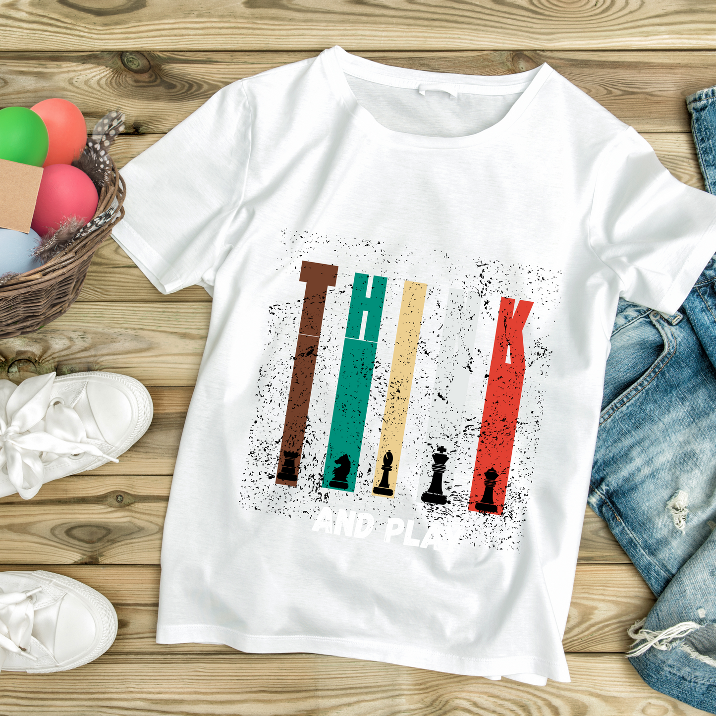 Think And Play Unique colourful design Unisex Basic T-Shirt