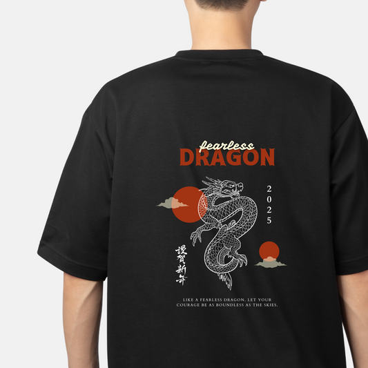 Fearless Dragon Design Unisex Oversized Classic T-Shirt