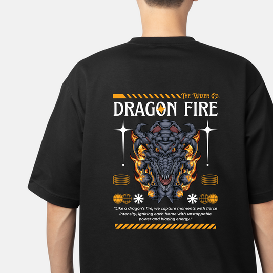 Dragon Fire Design Unisex Oversized Classic T-Shirt