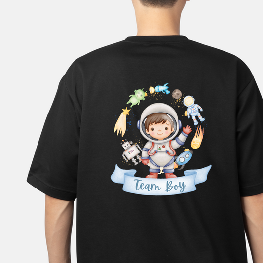 Team Boy Astronaut Design Unisex Oversized Classic T-Shirt