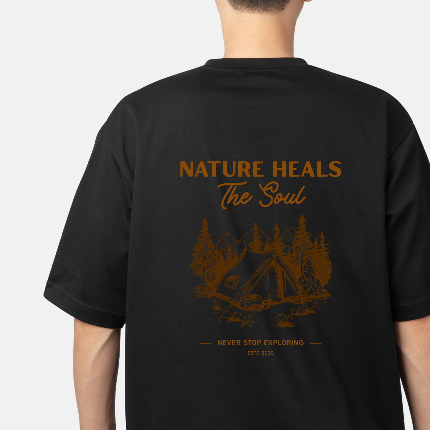 Unisex Nature Heals Beautiful Quote Design Oversized Classic T-Shirt
