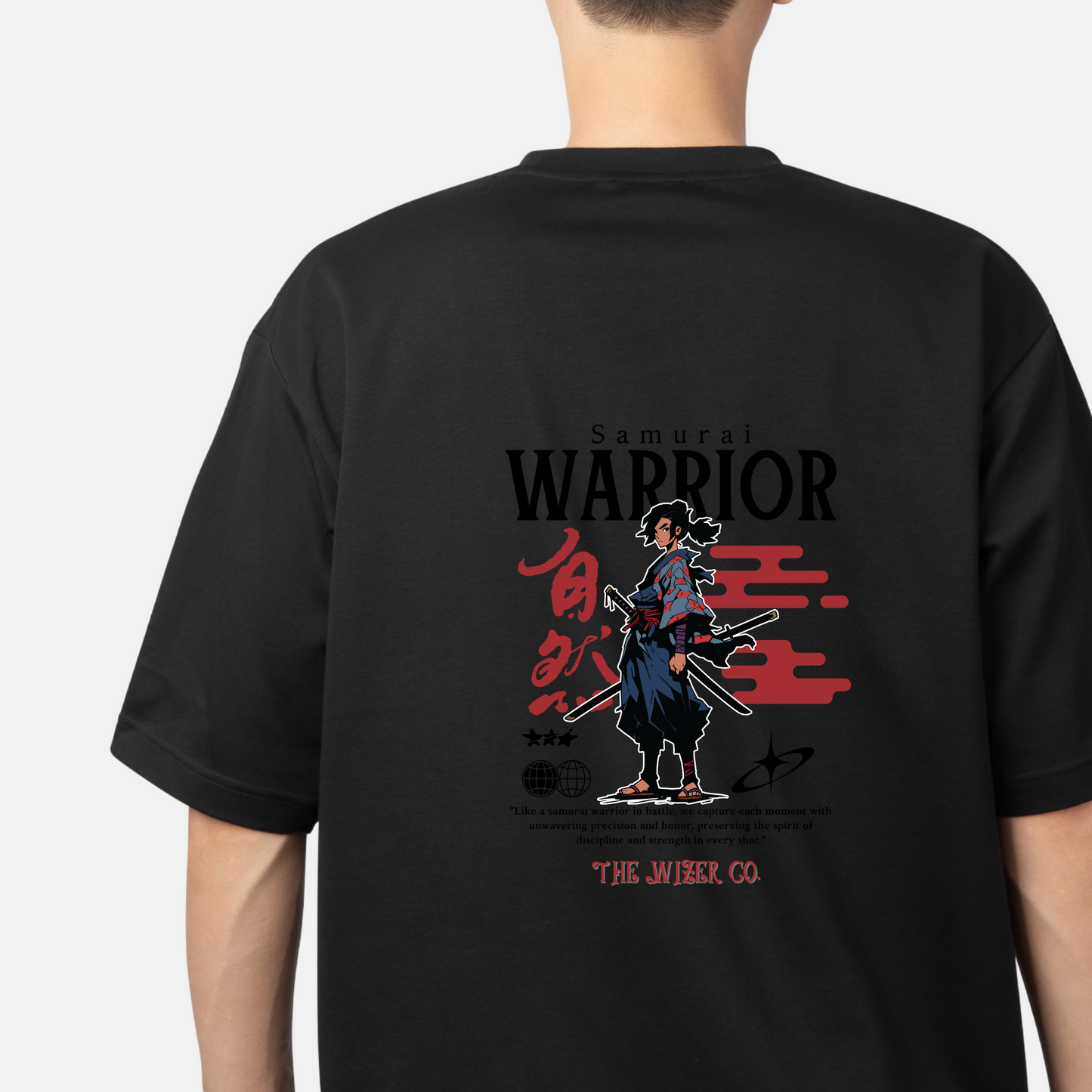Unisex Oversized Anime Warrior Design Classic T-Shirt