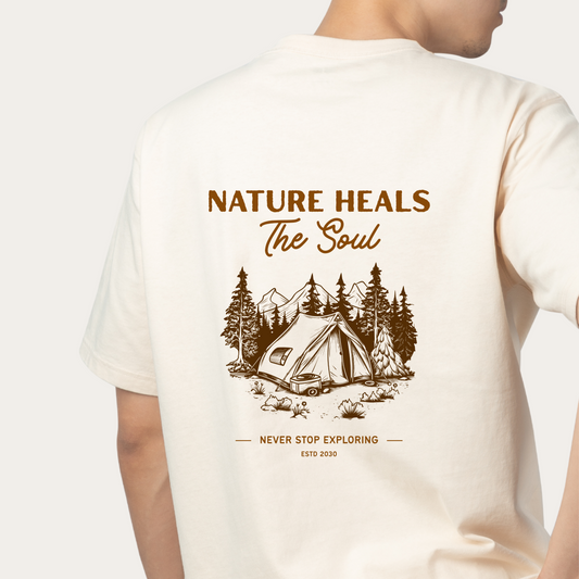 Unisex Nature Heals Beautiful Quote Design Oversized Classic T-Shirt