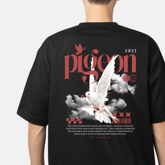 Beautiful White Pigeon Design Unisex Oversized Classic T-Shirt