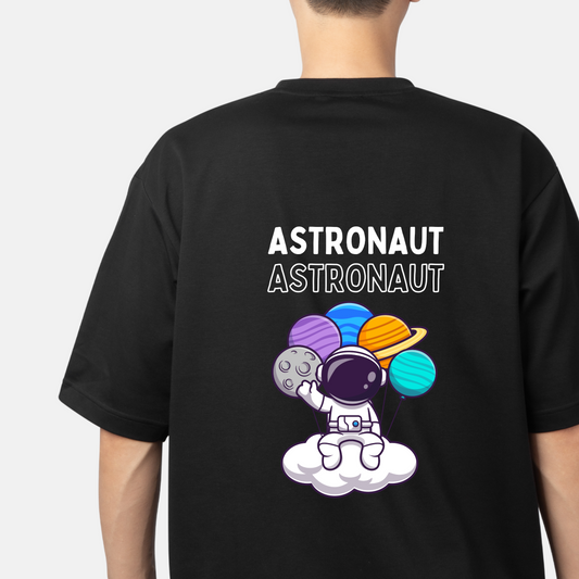 Astronaut Cartoon Design Unisex Oversized Classic T-Shirt