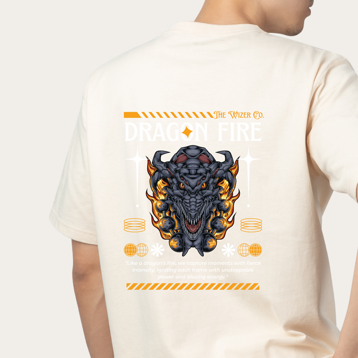 Dragon Fire Design Unisex Oversized Classic T-Shirt