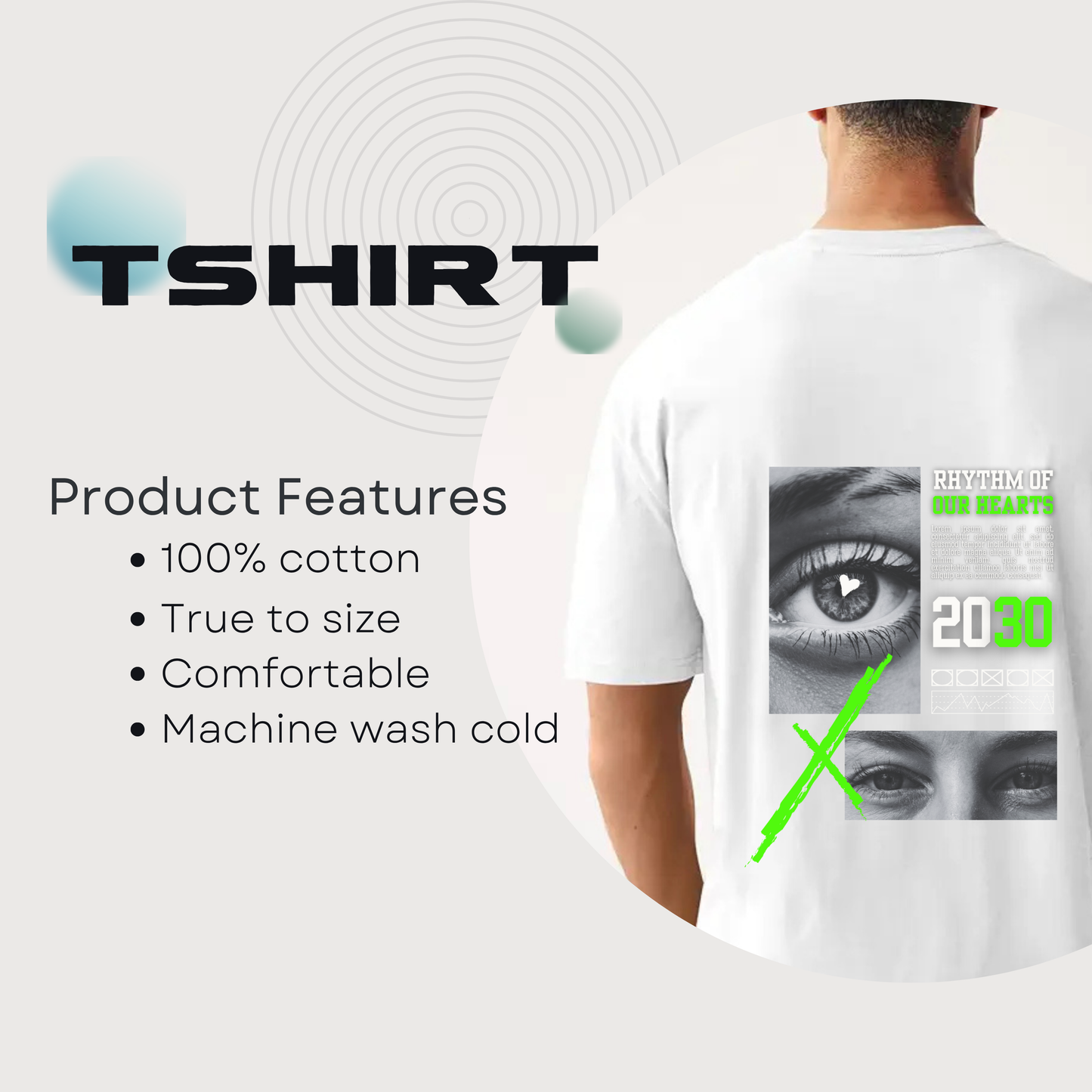 Rhythm Of Our Heart Design Unisex Oversized Classic T-Shirt