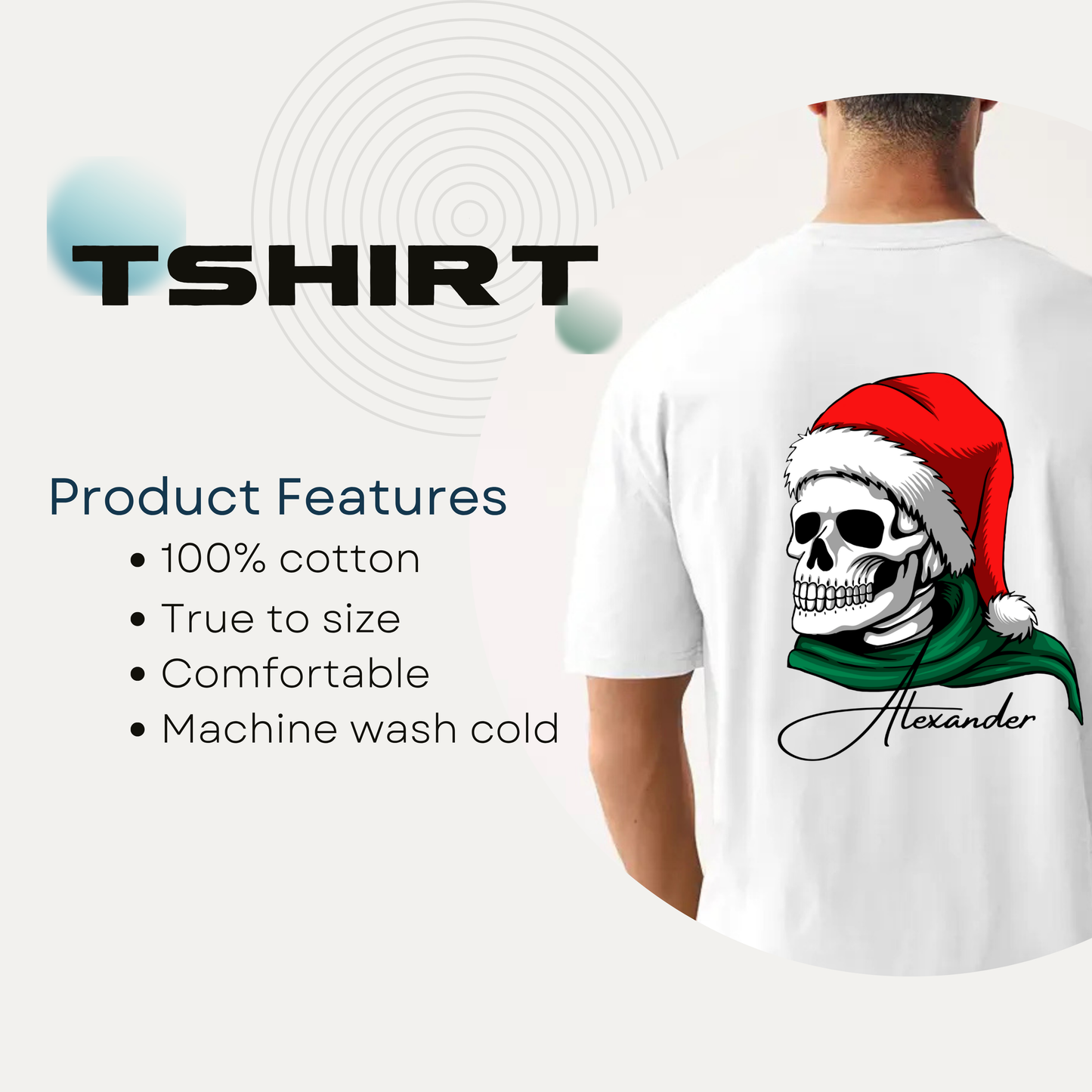 Skeleton Santa Alexander Unisex Oversized Classic T-Shirt