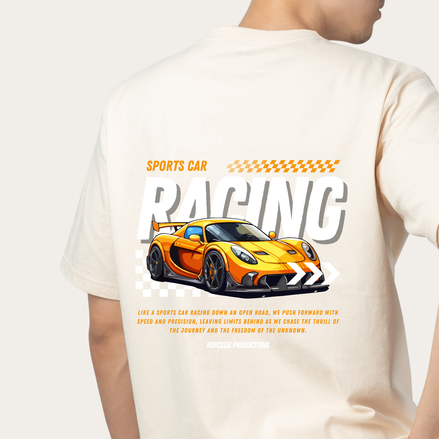 Unisex Oversized Racing Car Design Classic T-Shirt