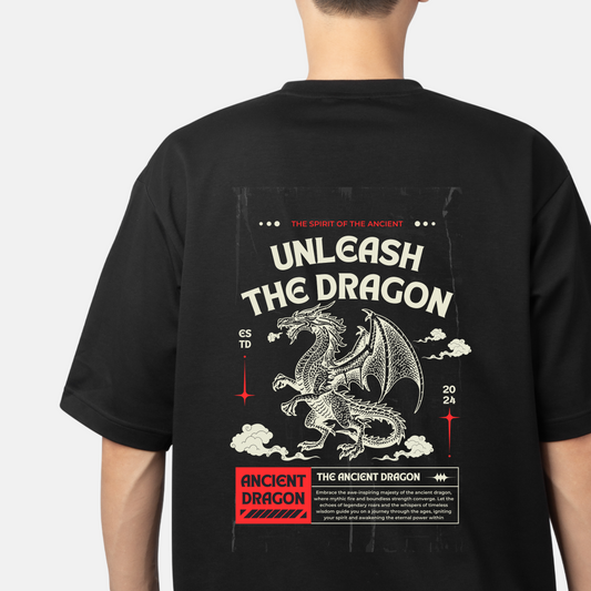 Ancient Dragon Design Unisex Terry Oversized Tee